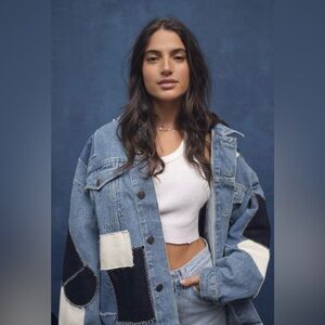 BDG Patchwork Denim Trucker Jacket (Oversized) SZ S